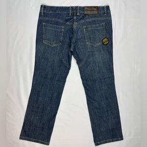 Triumph Motorcycles Women’s Jeans Sz Large x 30 Biker Blue Denim C5